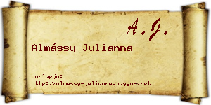 Almássy Julianna névjegykártya