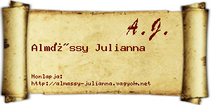 Almássy Julianna névjegykártya